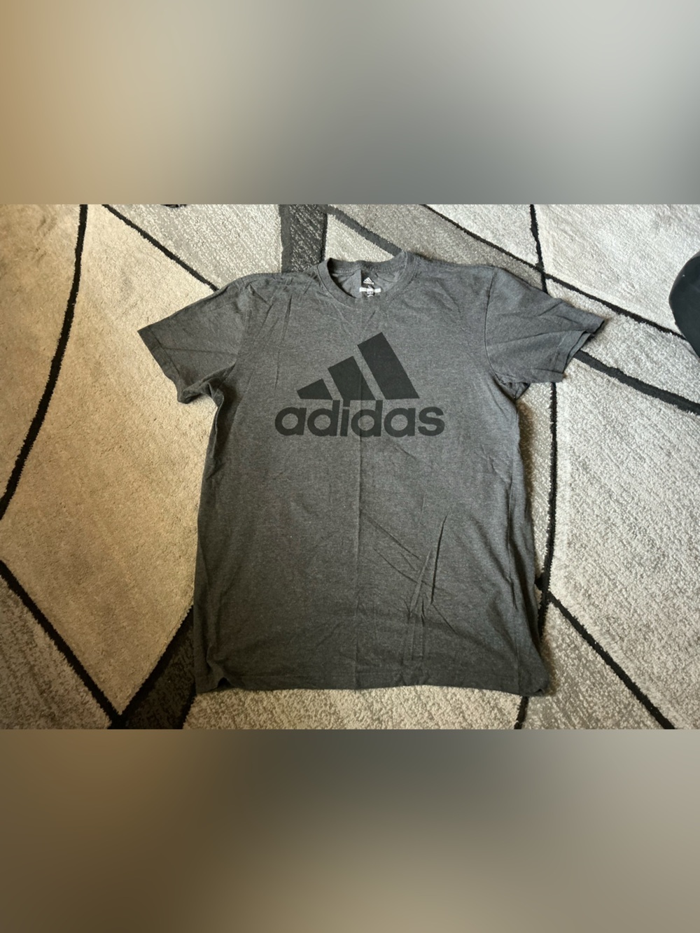 Size Large - Adidas Logo Golf Dark Gray Cotton Blend Short Sleeve Tee Shirt